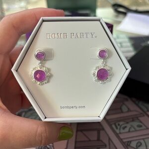Bomb Party Purple Gemstone Earrings